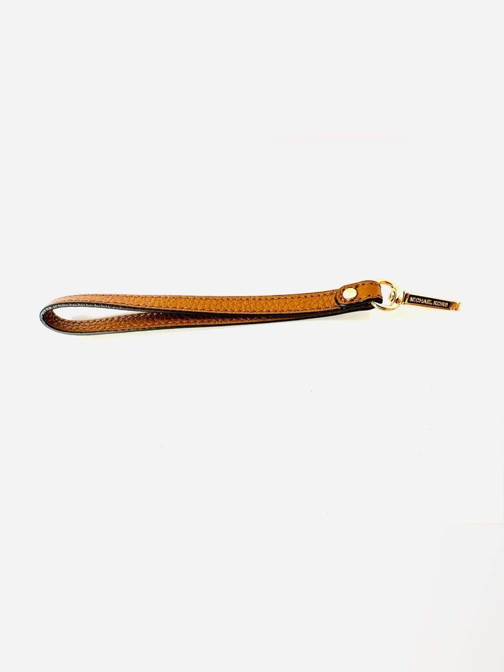 Michael Kors Tan Leather Wristlet Strap with Gold Hardware